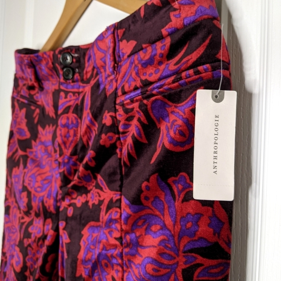 ✨HostPick✨ Anthropologie - The Essential Women Printed Velvet Slim Trous… - Picture 5 of 12